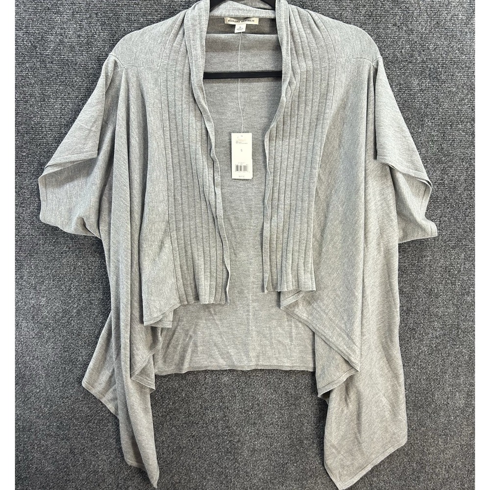 NWT Banana Republic Gray Open Front Cardigan Sz S Soft Stretch Comfy Cotton/Wool